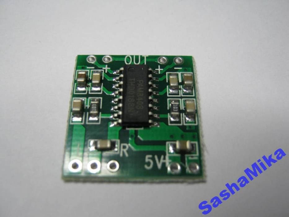 

Усилитель звуковой частоты 2х3Вт, 5В, PAM8403 (стерео), Д класс.