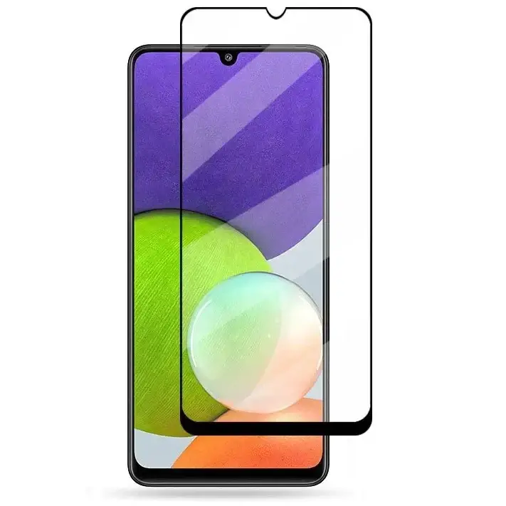 

Защитное стекло для Samsung A22 \ Защитное стекло для Самсунг А22 (полная поклейка), Черный