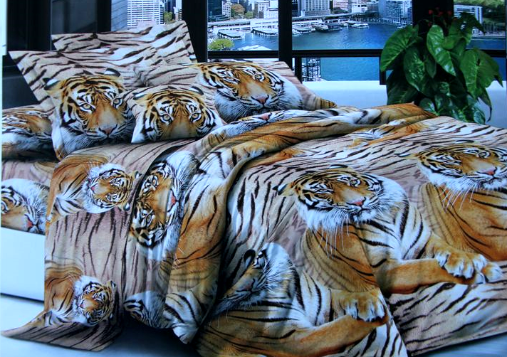 

3D Двуспальное постельное белье комплект "Амурские тигры"