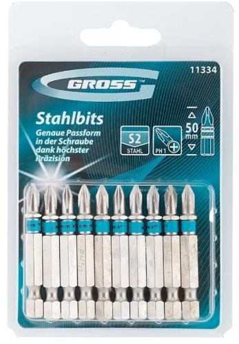 

Набор бит РН1х50, сталь S2, 1шт, GROSS (11334)