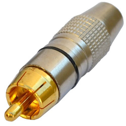 

Штекер RCA, silver-gold, диам.-6,5мм, корпус металлический, чёрный