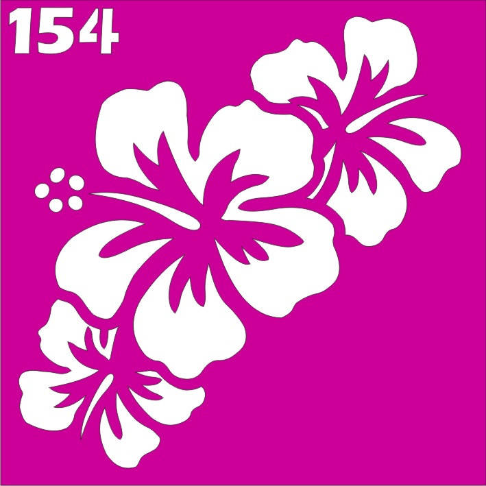 

Трафарет цветы для био-тату хной, блеск тату Boni Kasel № 154