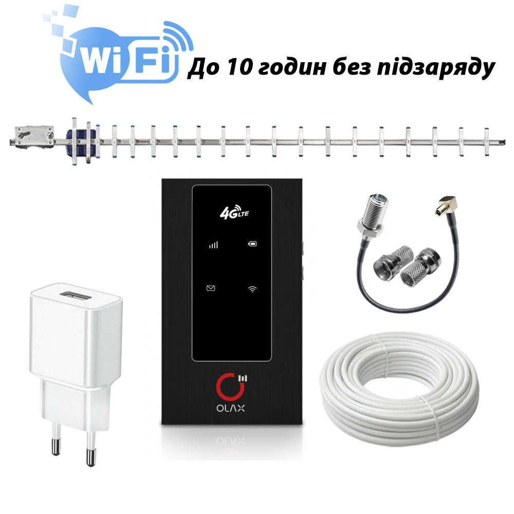 

4G интернет комплект Olax MF981 с антенной 21 дБи и аккумулятором 2100 мАч