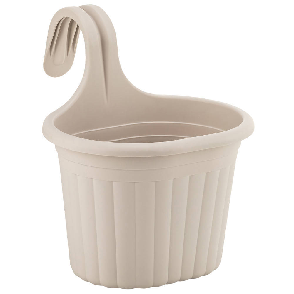 

Горшок для цветов балконный подвесной Camellia 3 л бело-серый