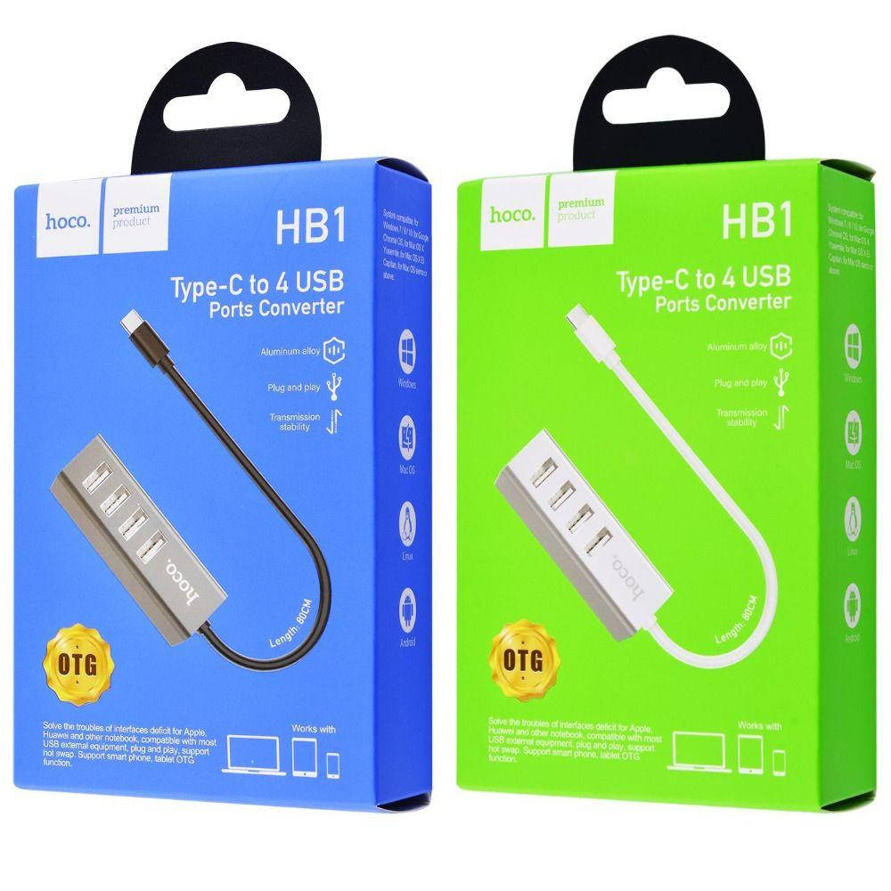 

Hub переходник Hoco HB1 (Type-C to USB2.0*4)