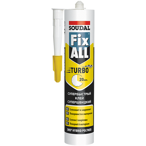 

Клей-герметик FIX ALL TURBO (290мл Soudal)