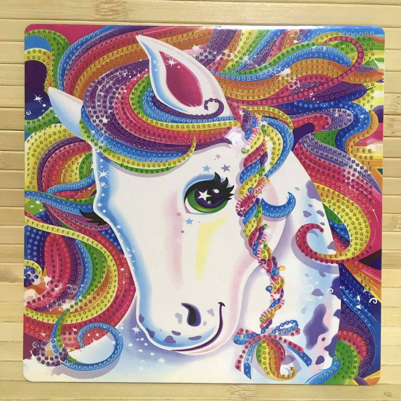 

20*20см Милая пони, алмазная живопись, мерцающие стразы, частичная выкладка