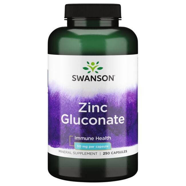 

Цинк глюконат Swanson Zinc Gluconate 50 мг, 250 капсул