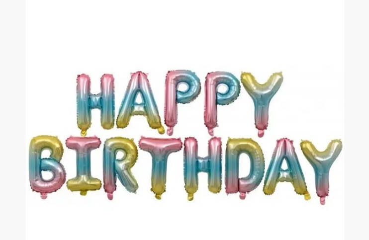 

Фольгированные шары буквы градиент HAPPY BIRTHDAY Китай 16" (40см) упаковка
