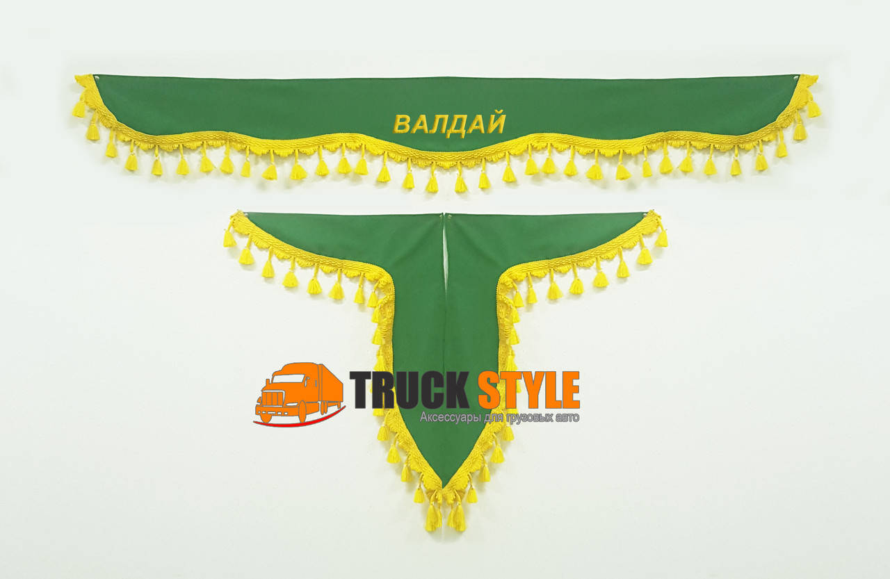 

Ламбрекен на лобовое скло + 2 угокли ВАЛДАЙ ( ламбрекены, шторы в кабину)