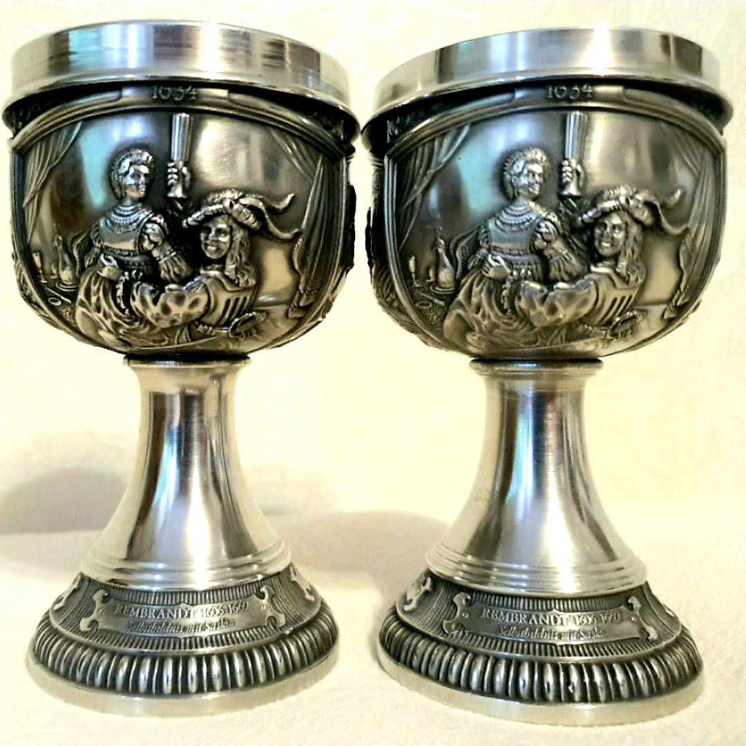 

Винные оловянные бокалы на оловянную свадьбу Любовь