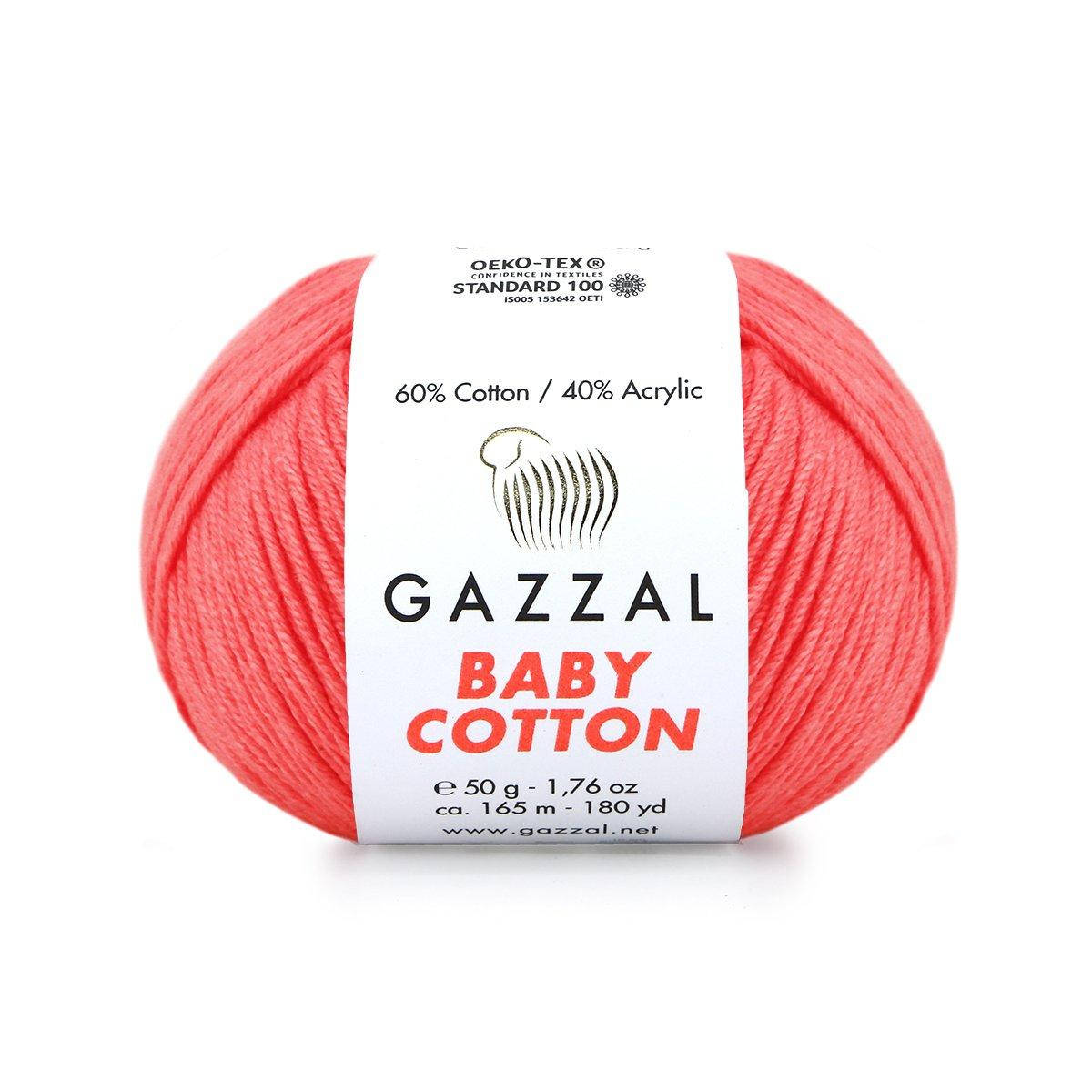 

Gazzal Baby Cotton № 3460 коралловый неон