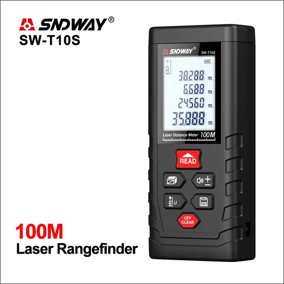 

Лазерная рулетка SNDWAY SW-T10S Лазерный дальномер до 100 метров