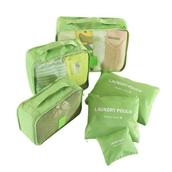 

Набор органайзеров для путешествий Laundry Pouch Travel 6 шт зеленый, Зелёный