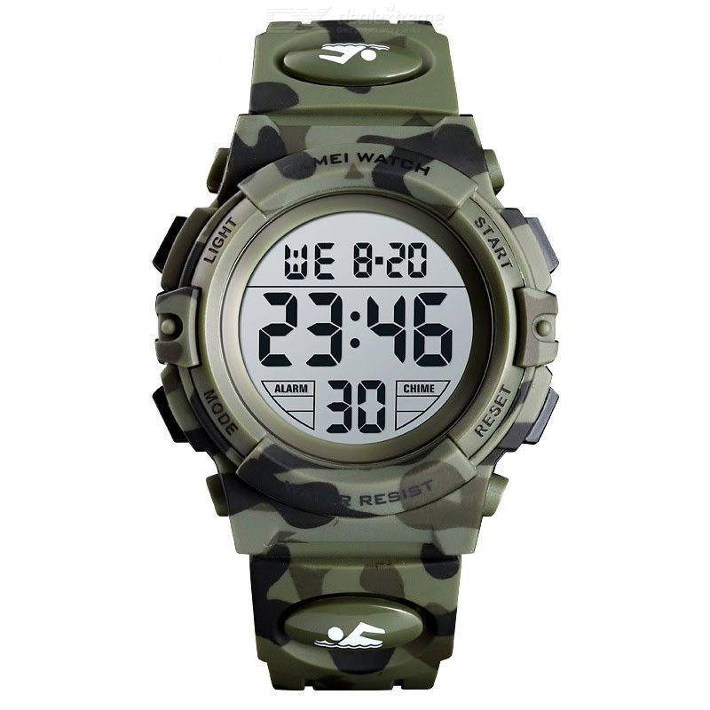 

Skmei 1548 kids зеленый камуфляж детские спортивные часы