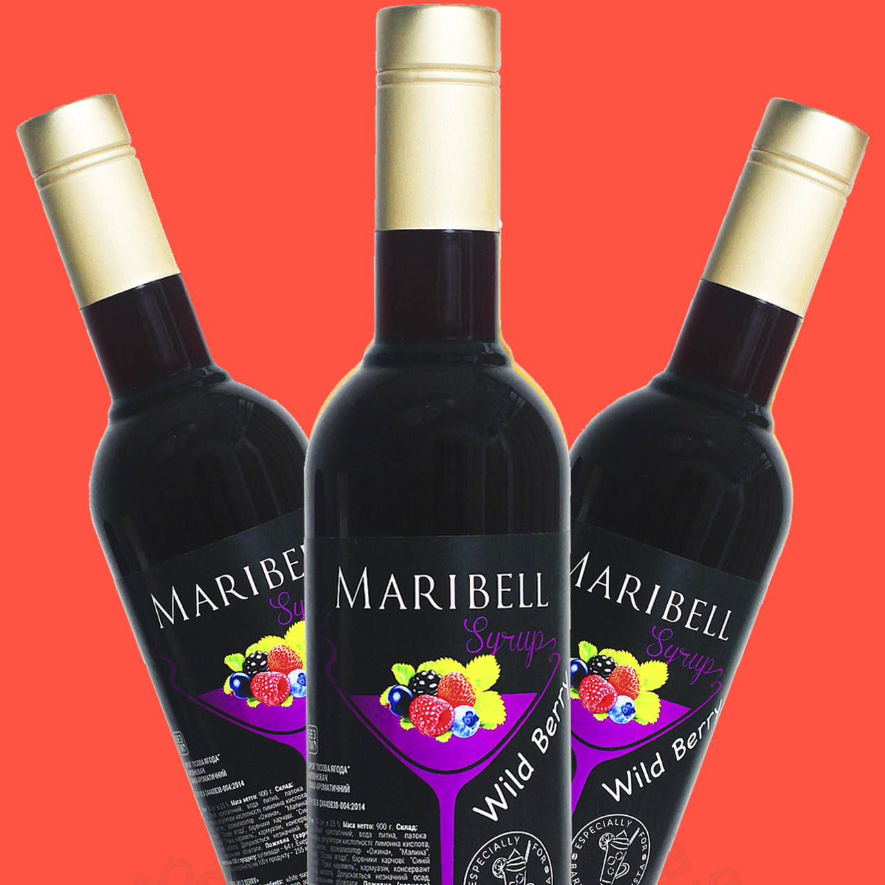 

Сироп для коктейлей, кофе и десертов Лесная ягода Maribell 700 мл
