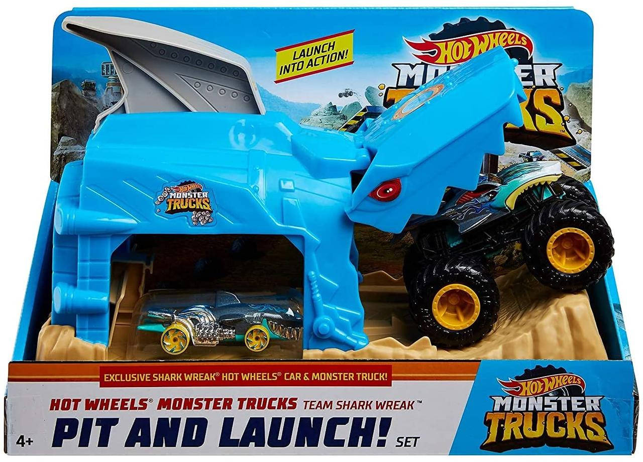 

Трек Хот Вилс Пусковой гараж Акула Hot Wheels Monster Truck Pit and Launch Play Sets