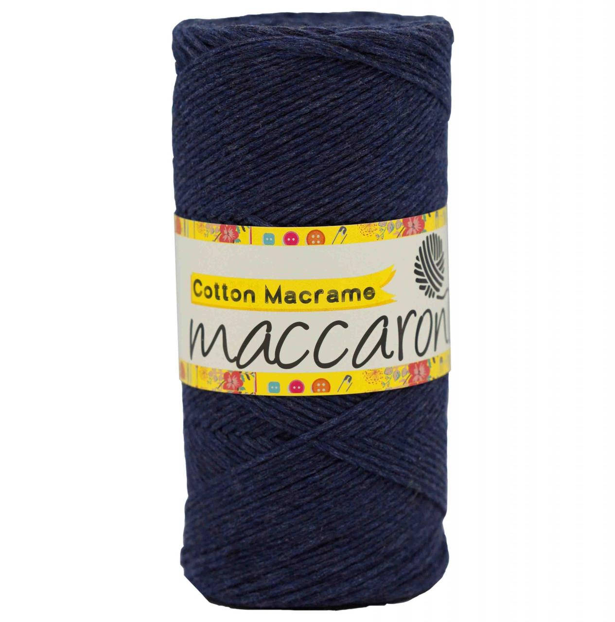 

Эко хлопковый шнур Cotton Macrame Maccaroni 2,5 мм, темно-синий