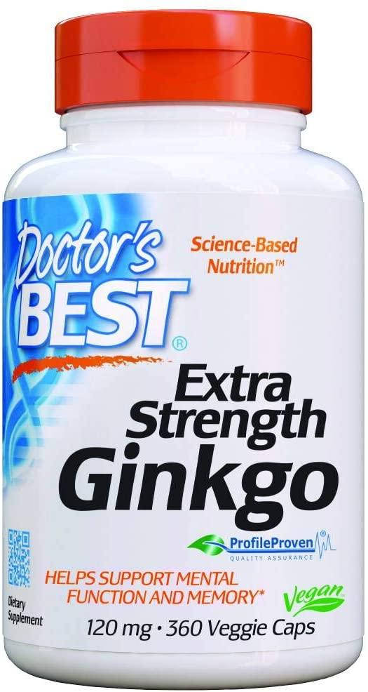 

Гинкго билоба доктор бест Doctor's Best Extra Strength Ginkgo 120 mg 360 капсул