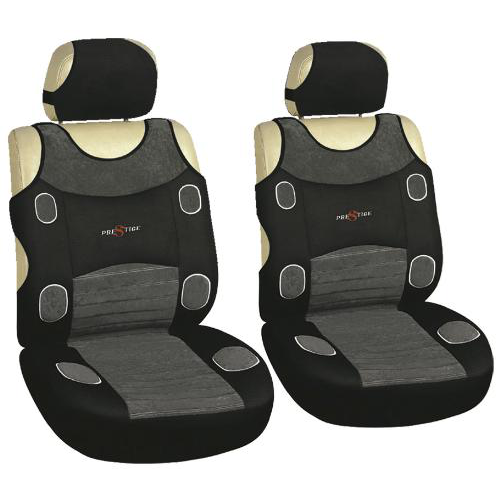 

Универсальные тканевые чехлы-майки на передние автомобильные сиденья MILEX Prestige серые, автомайки