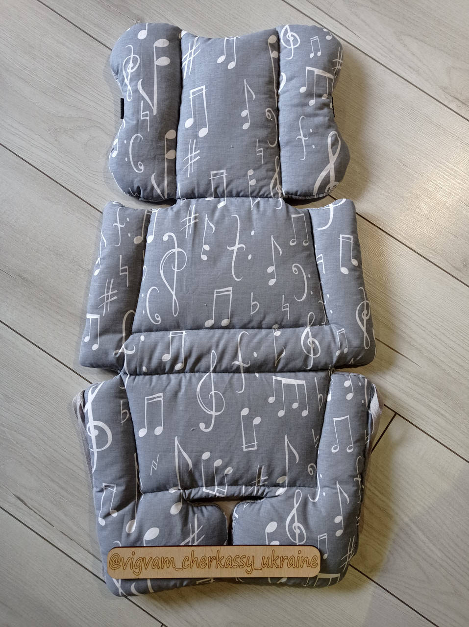 

Матрасик в коляску универсальный двохсторонний бабочка на хлопкопоне летний синтепоне зимний, Черный