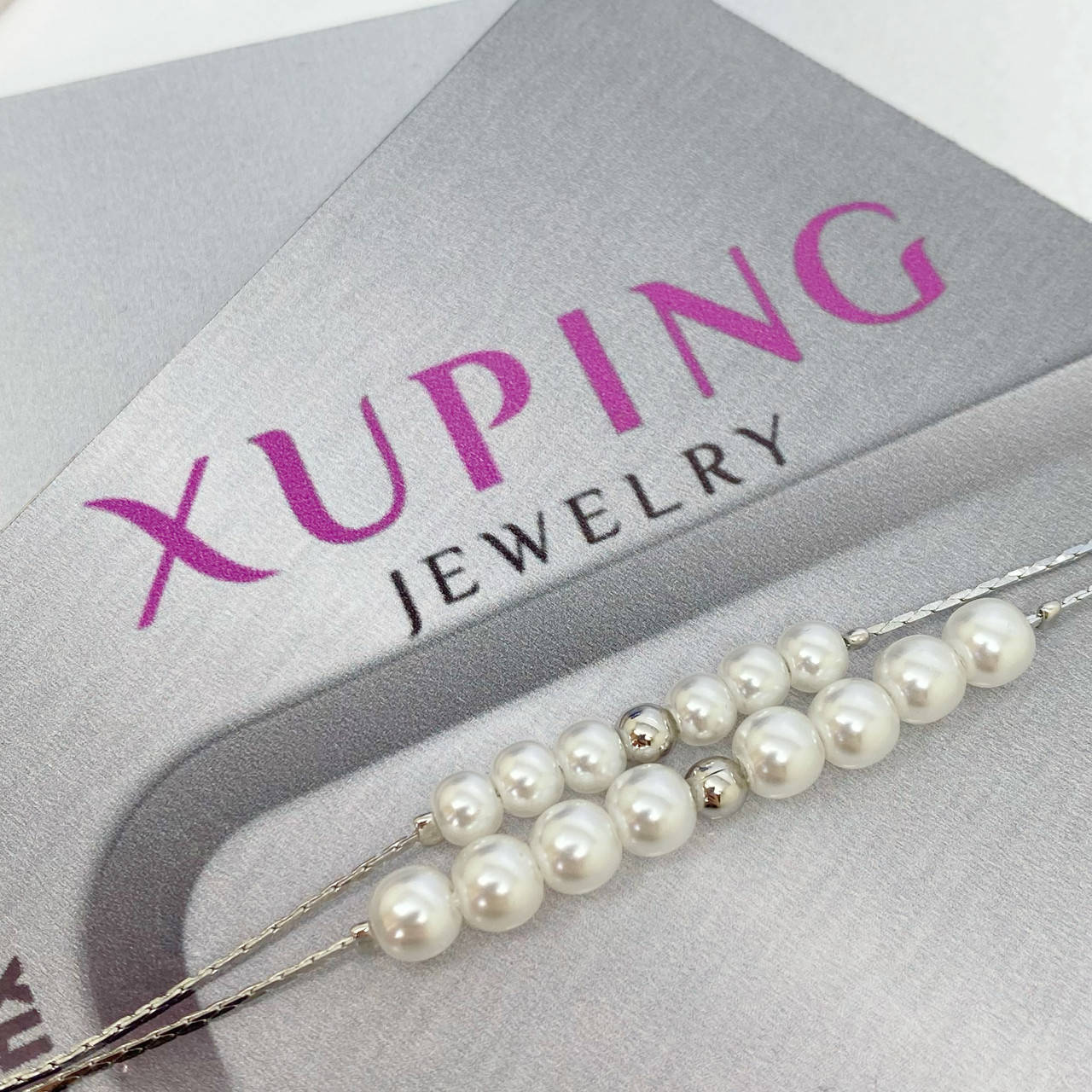 

16.5+3 см. Браслет с жемчугом xuping