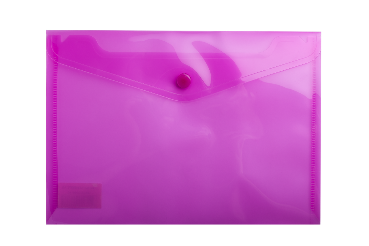 

$Папкаконверт на кнопке А5 глянцевый прозрачный пластик розовая, Розовый