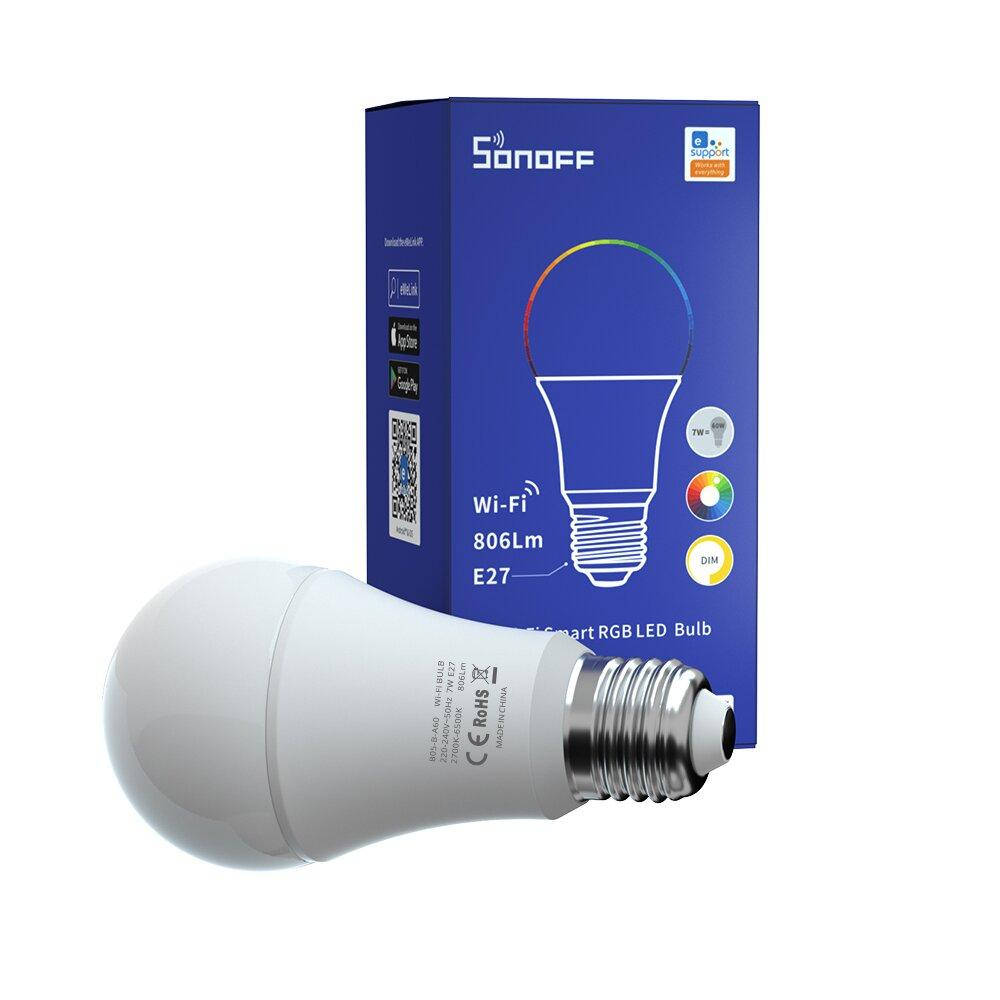 

Умная Wi-Fi Лампа SONOFF B05-B A60 RGB, Белый