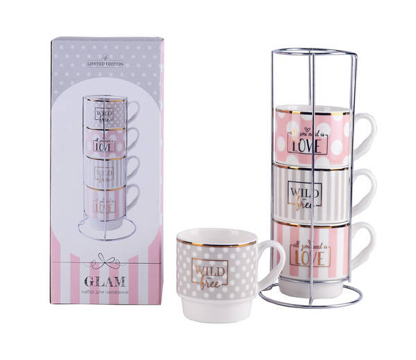 

Чашка Limited Edition GLAM /НАБОР/4х345 мл на мет.подст (B248-T2005)