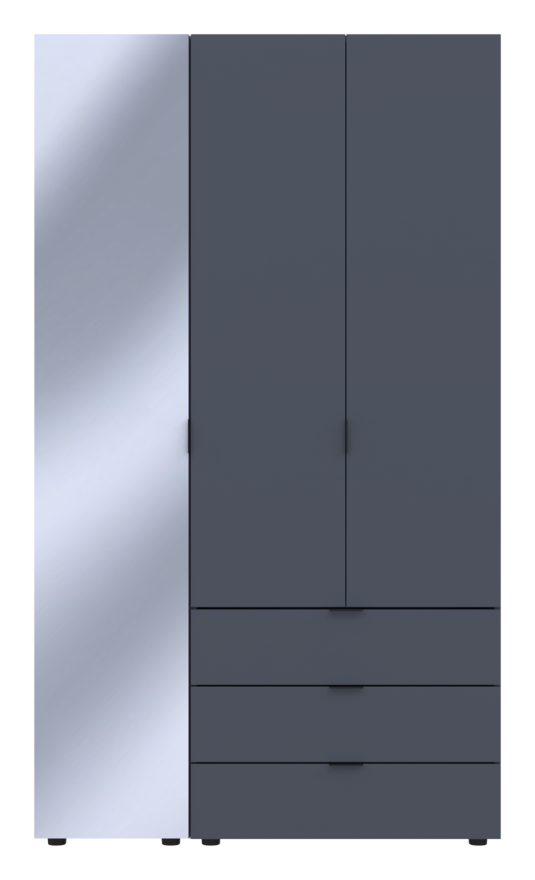 Шафа для одягу Doros Гелар Графіт 2ДСП/Дзеркало 116.5х49.5х203.4 (42002155) 3