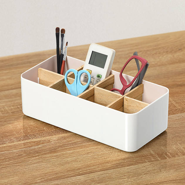 

Органайзер для дрібницьFH-03 WHITE/WOOD пластиковий з деревом білий