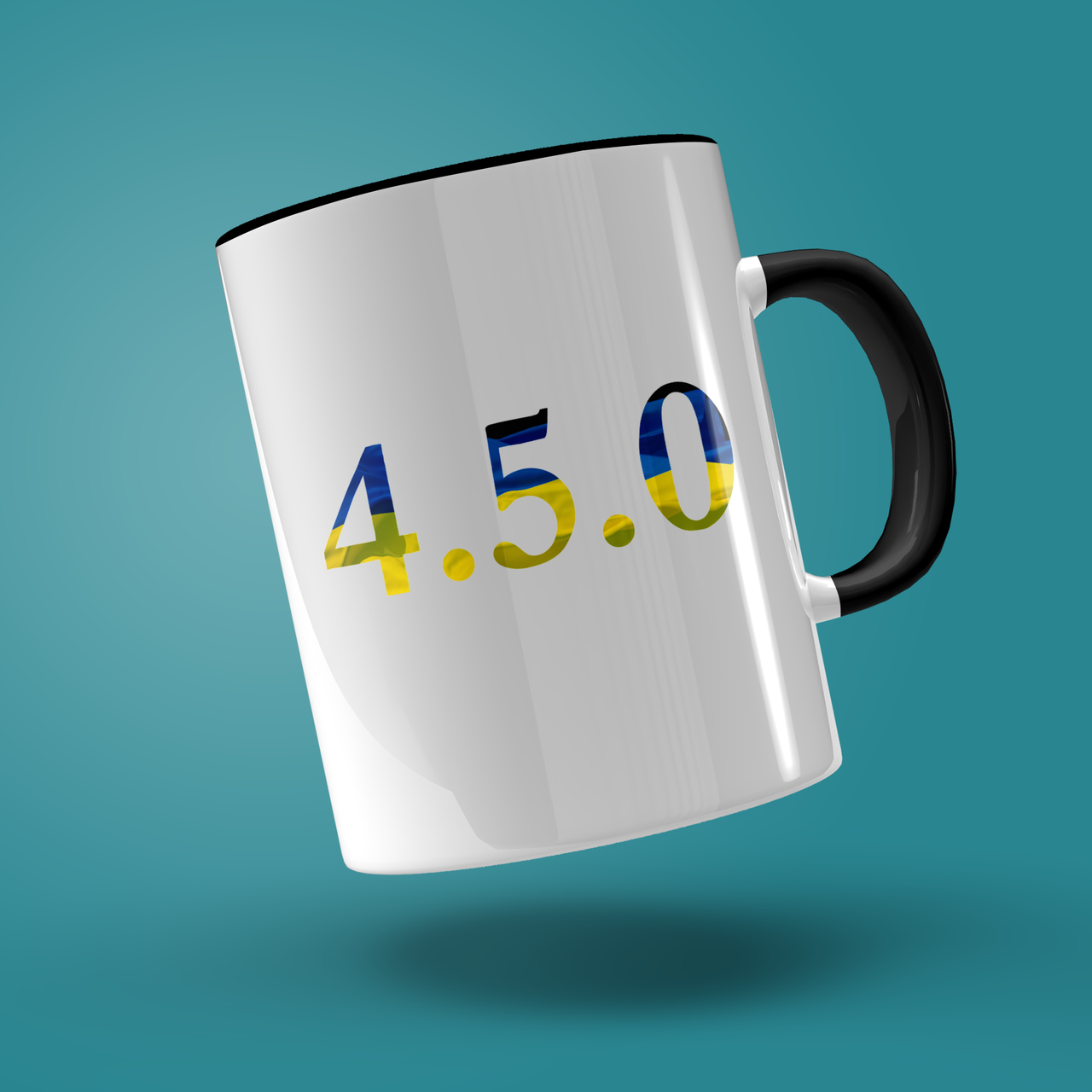 

Кружка керамическая с принтом "4.5.0" 330 мл Белая с черной ручкой, Белый