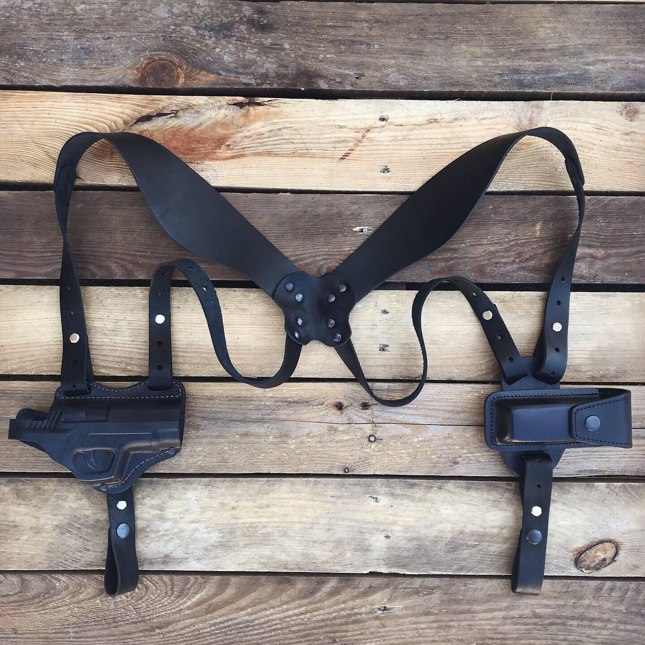 

Оперативная кобура двухсторонняя Форт-12 из кожи (чехол/магазин), Черный