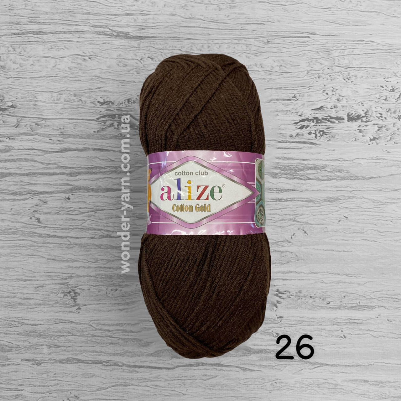 

Полухлопковая пряжа Alize Cotton Gold / Коттон Голд. 26 коричневый
