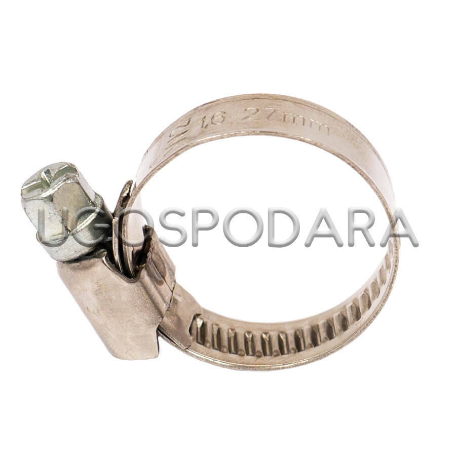 

Хомут червячный 16-27 мм нержав.