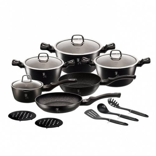 

Набор посуды 15 предметов Berlinger Haus BLACK SILVER Collection (BH-6155)