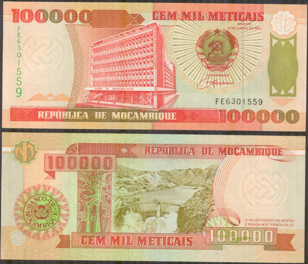 

Mozambique Мозамбик - 100000 Meticais 1993 UNC