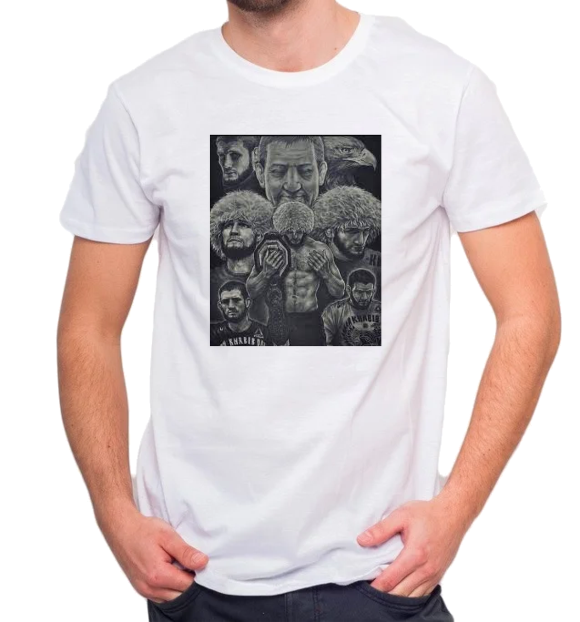 

Футболка Хабиб Нурмагомедов Khabib Белая Размер