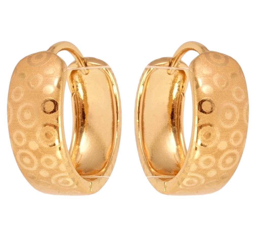 

Серьги Xuping Позолота 18K колечки "Широкие с узором напылением"