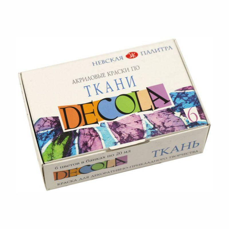

Набір акр.фарб ''Decola'', по тканині 6кол., 20мл.