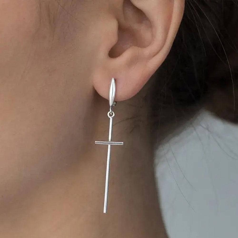 

Серебряные серьги "Кресты" / Женские серьги длинные крестики