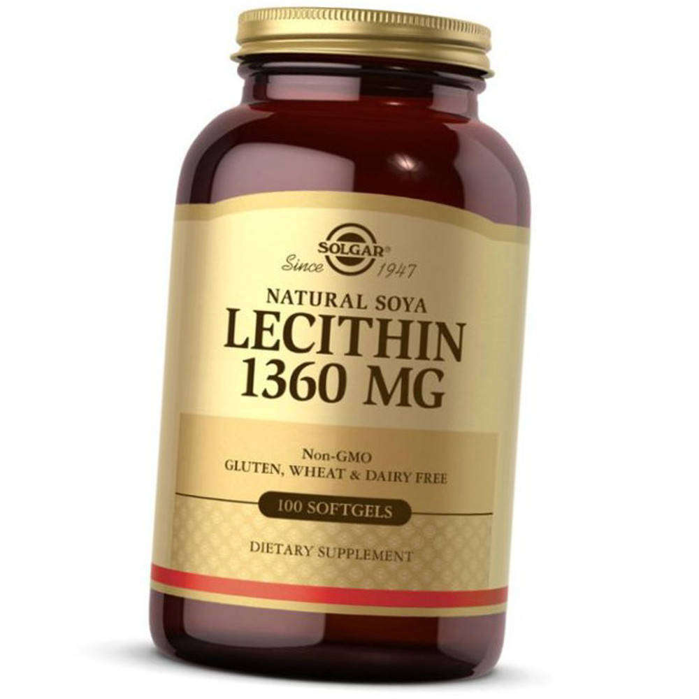 

Лецитин Solgar Lecithin 1360 mg natural soya 100 растительных капсул
