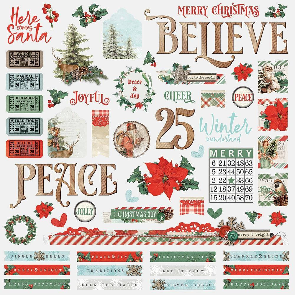 

Наклейки - Country Christmas - Simple Stories - 30x30