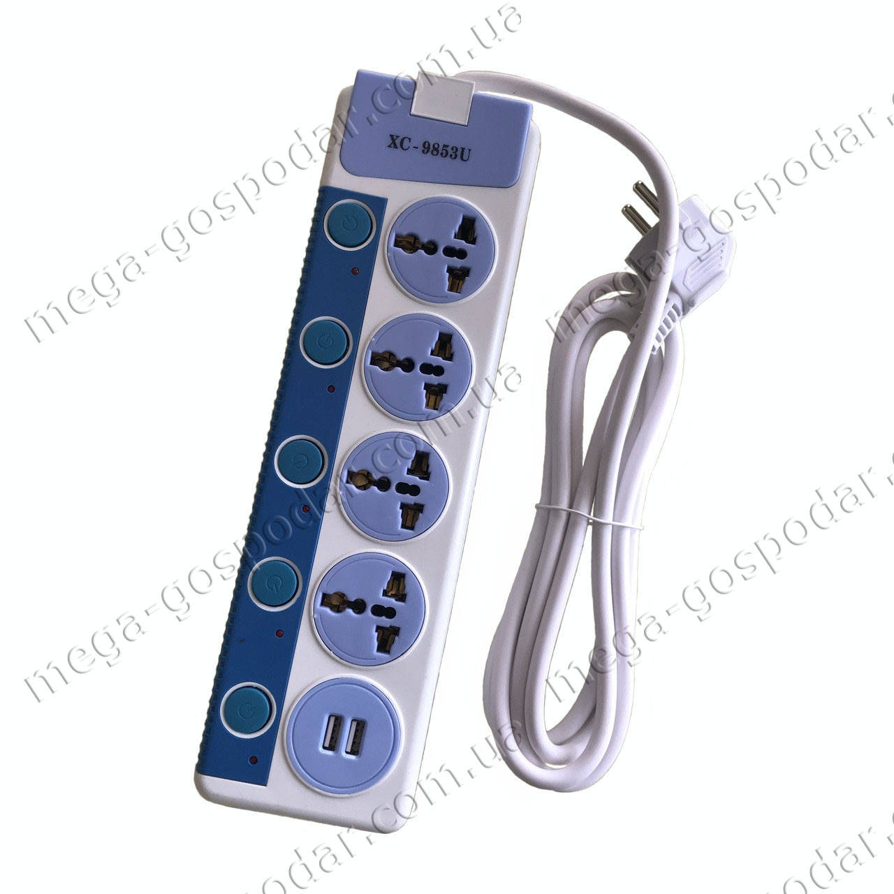 

Сетевой фильтр-удлинитель 4 гнезда+USB (2,5 м),переноска 4x220V и 2xUSB