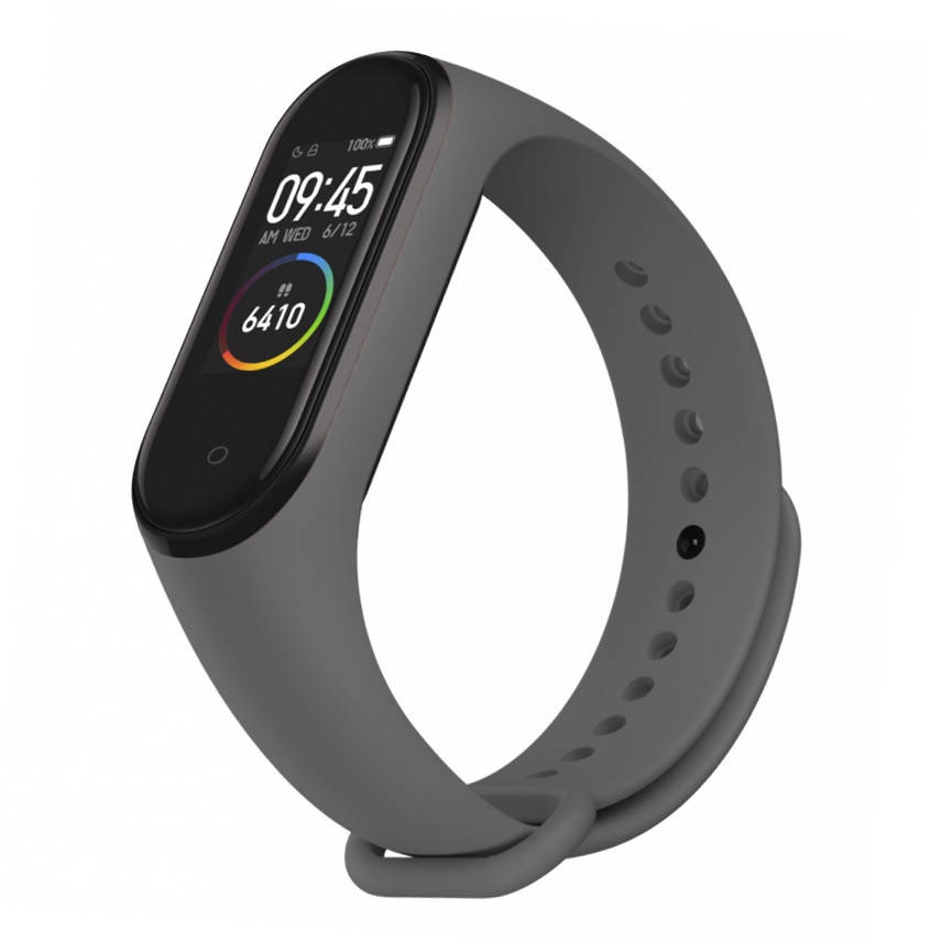 

Ремешок mi band 4 ремешок к браслету Mi Band 3 силиконовый темно-серый