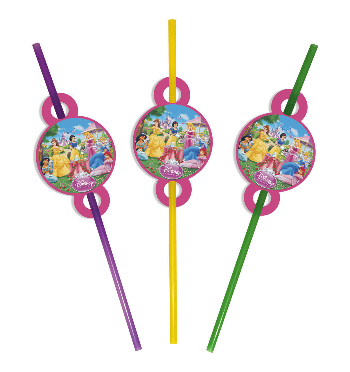 

Коктейльные трубочки с гофрой "Принцессы" , 8 шт., Разные цвета