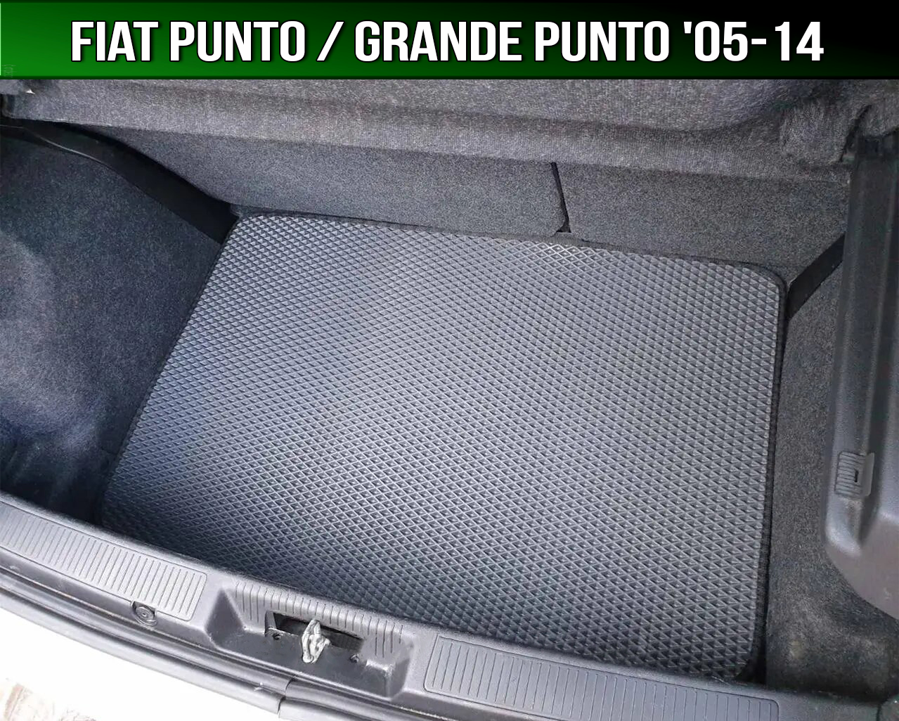 

ЕВА коврик в багажник Fiat Punto (Grande Punto) 3 '05-14. EVA ковер багажника на Фиат Гранде Пунто 3, Черный