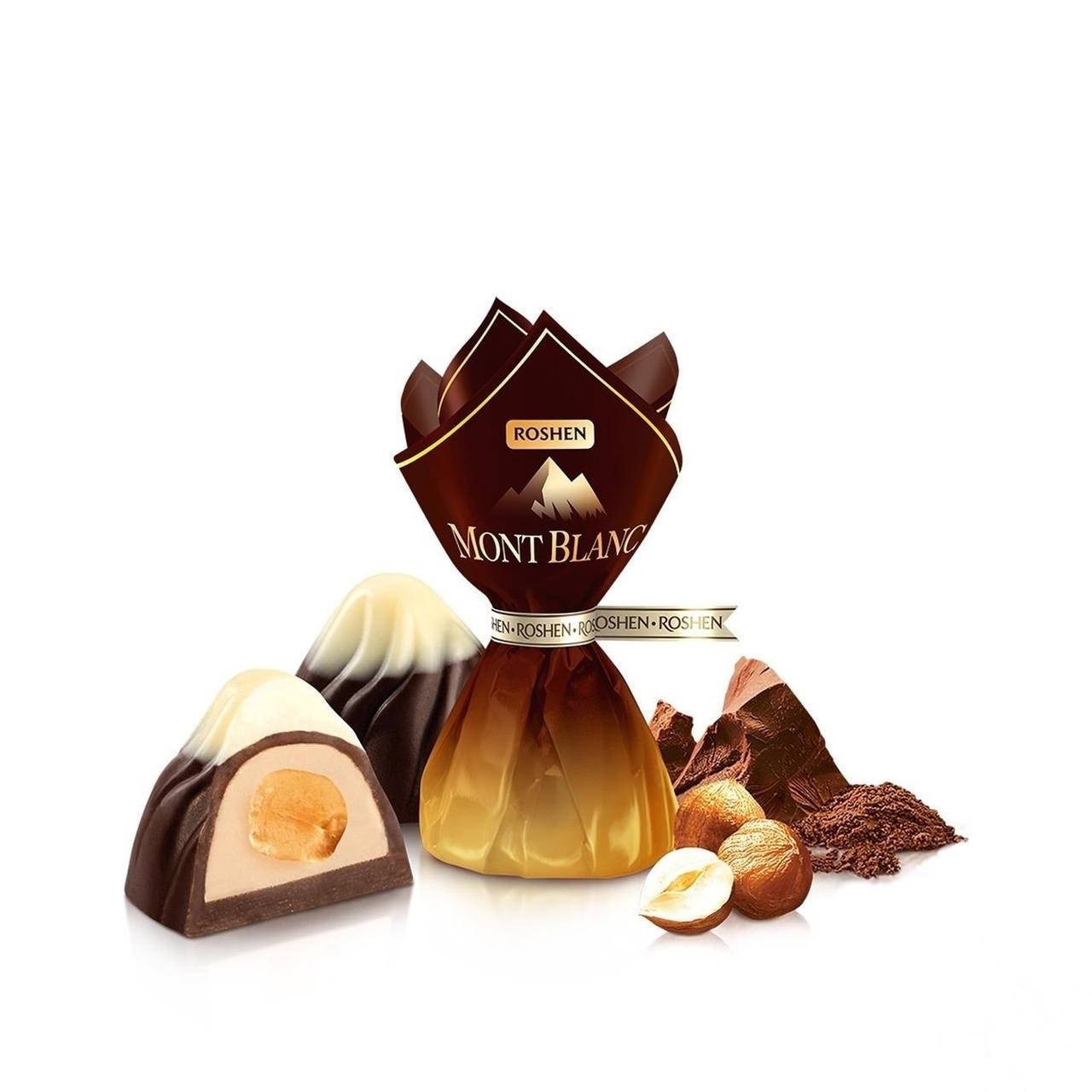 

Конфеты шоколадные весовые Roshen Mont Blanc с цельным лесным орехом