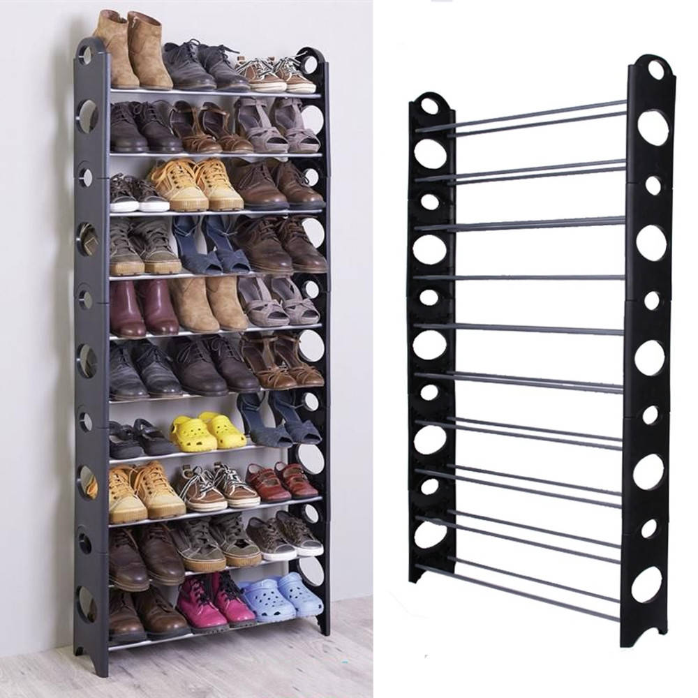 

Органайзер для обуви на 10 полок Stackable Shoe Rack 50 х 24 х 140 см / Полки для обуви / Стеллаж для обуви, Черный