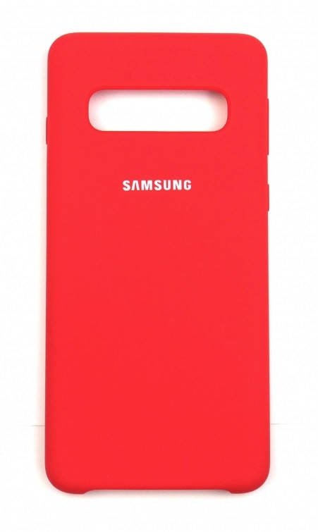 

Силиконовый чехол для Samsung Galaxy S10 Красный микрофибра soft touch